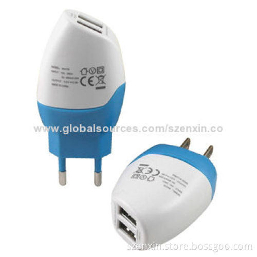 Dual USB Home Charger for Mobile and Tablet PCs